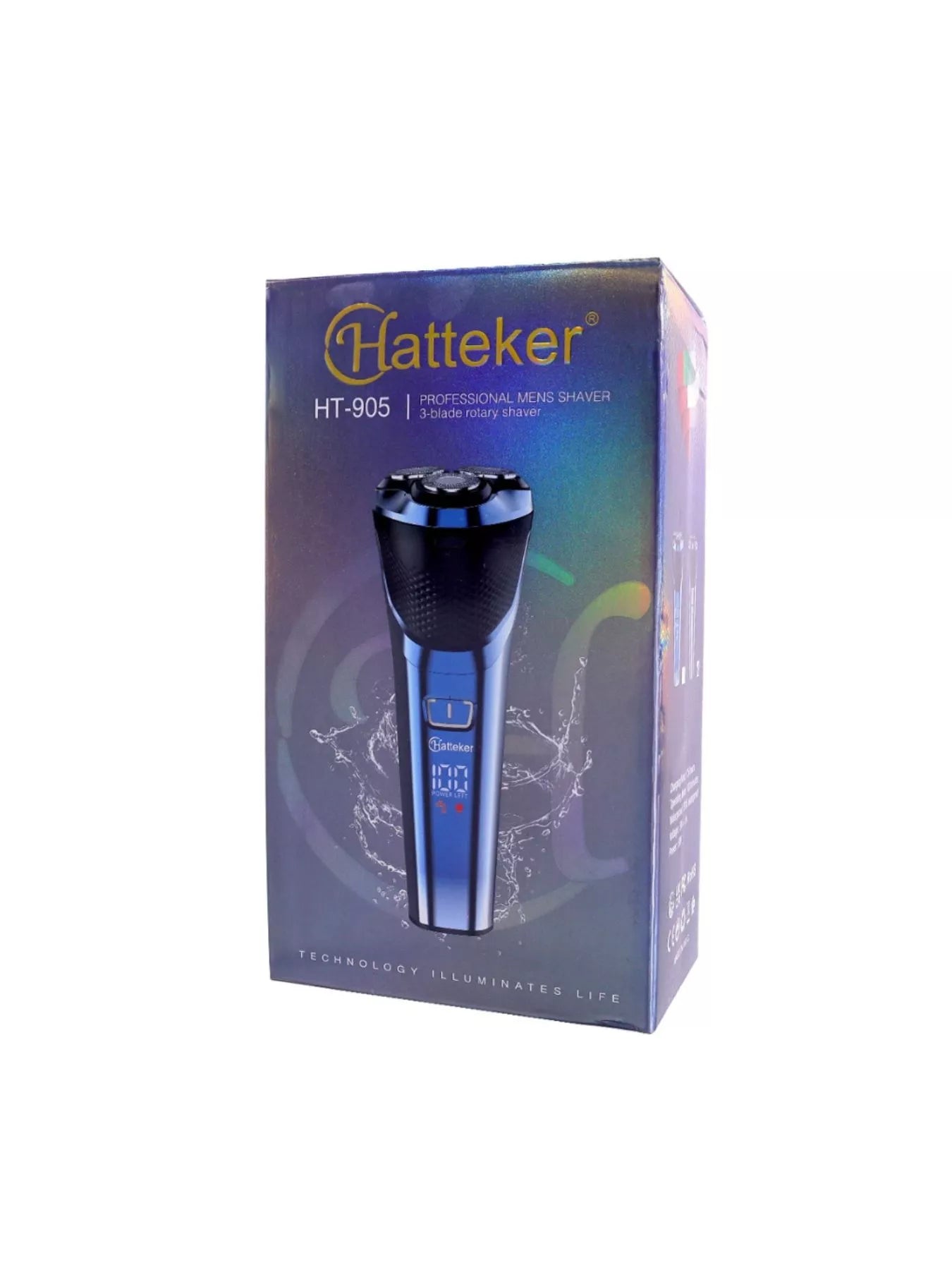 Blue Trendsi cordless rotary shaver with ergonomic handle and three rotary blades for close, comfortable shaving.