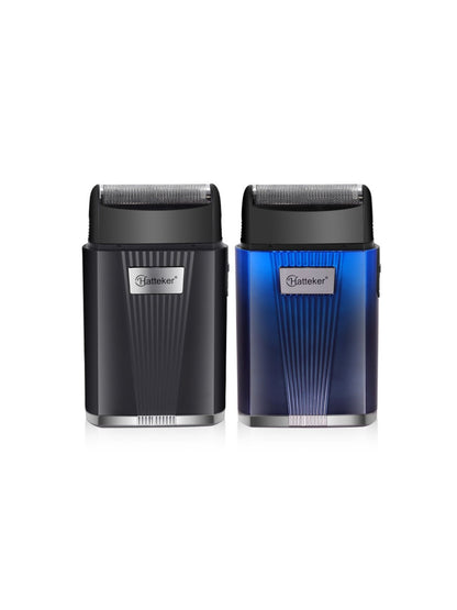 Blue portable electric shaver by Trendsi with a sleek compact design for easy grooming on the go.