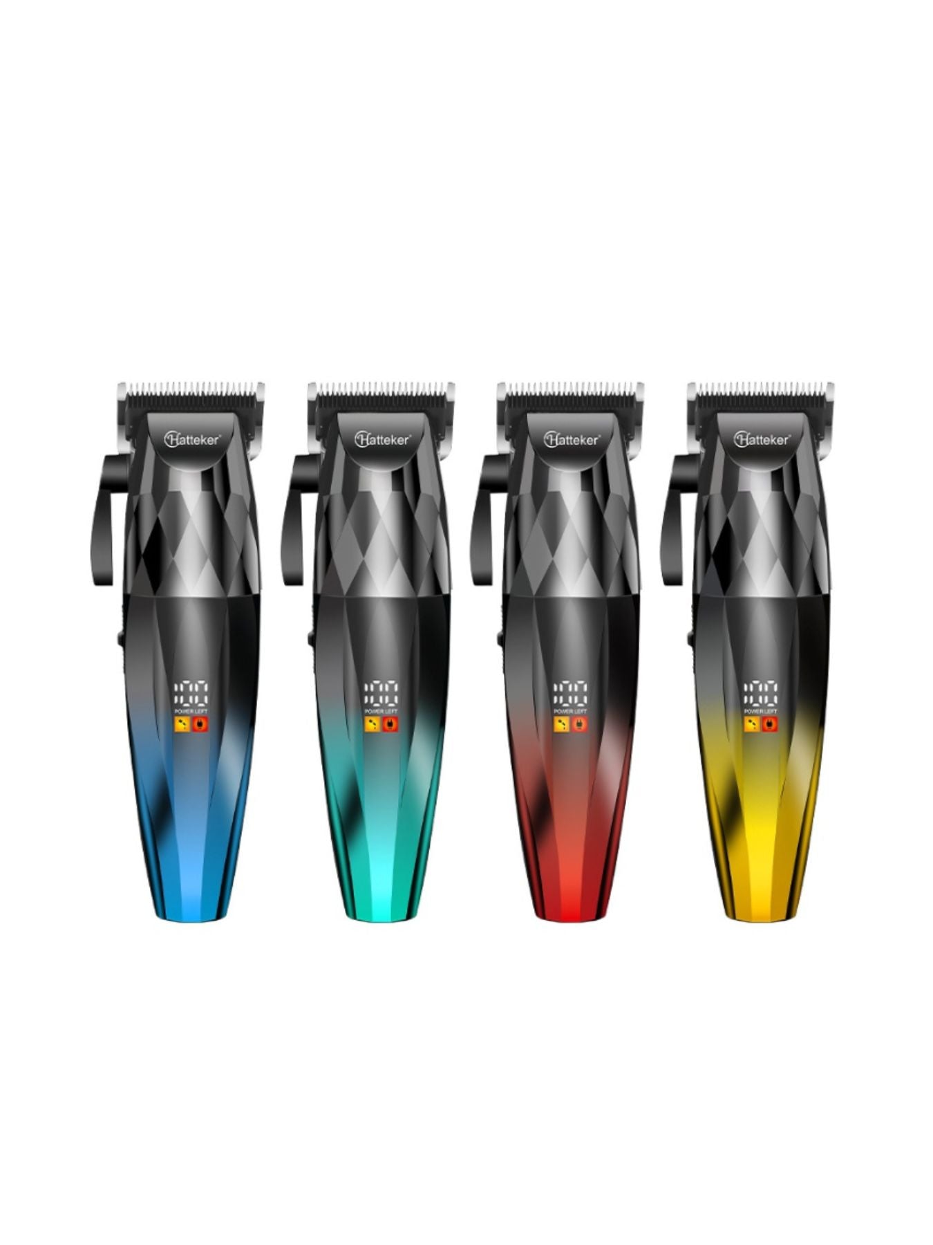 Blue cordless hair clipper with LED display from Trendsi, showing adjustable blades and ergonomic design for easy grooming.