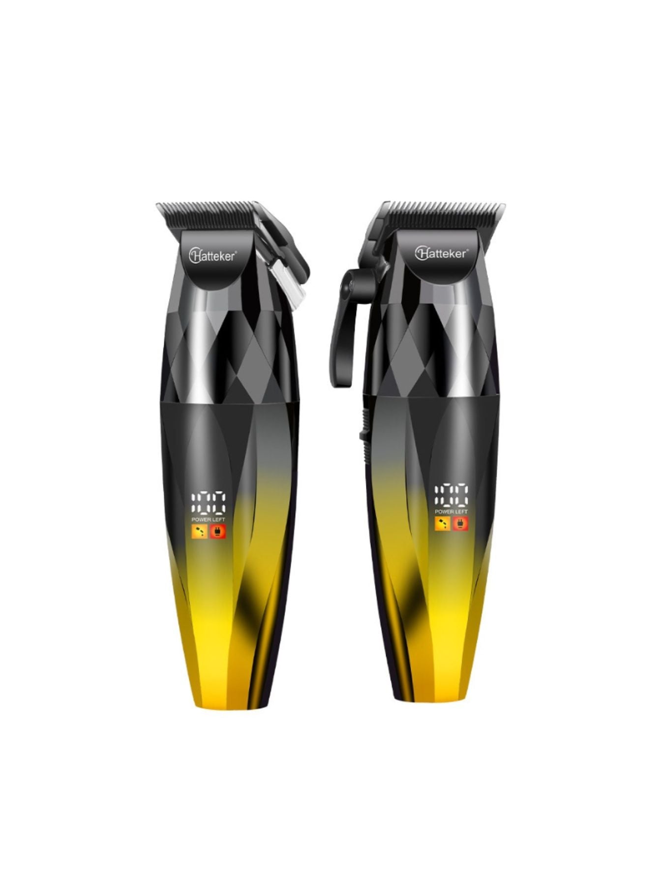 Blue cordless hair clipper with LED display and ergonomic design, ideal for precise grooming and easy use.