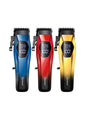 Blue cordless hair clipper with LED display from Trendsi, showing adjustable blades and ergonomic handle for easy grooming.