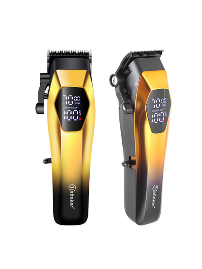 Blue cordless hair clipper with LED display from Trendsi, showing adjustable blades and ergonomic design for easy grooming.