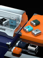 Blue mini portable electric shaver from Trendsi with compact design and adjustable head for easy grooming.