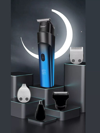 Blue waterproof hair clipper by Trendsi with adjustable blades and ergonomic design for professional hair trimming.
