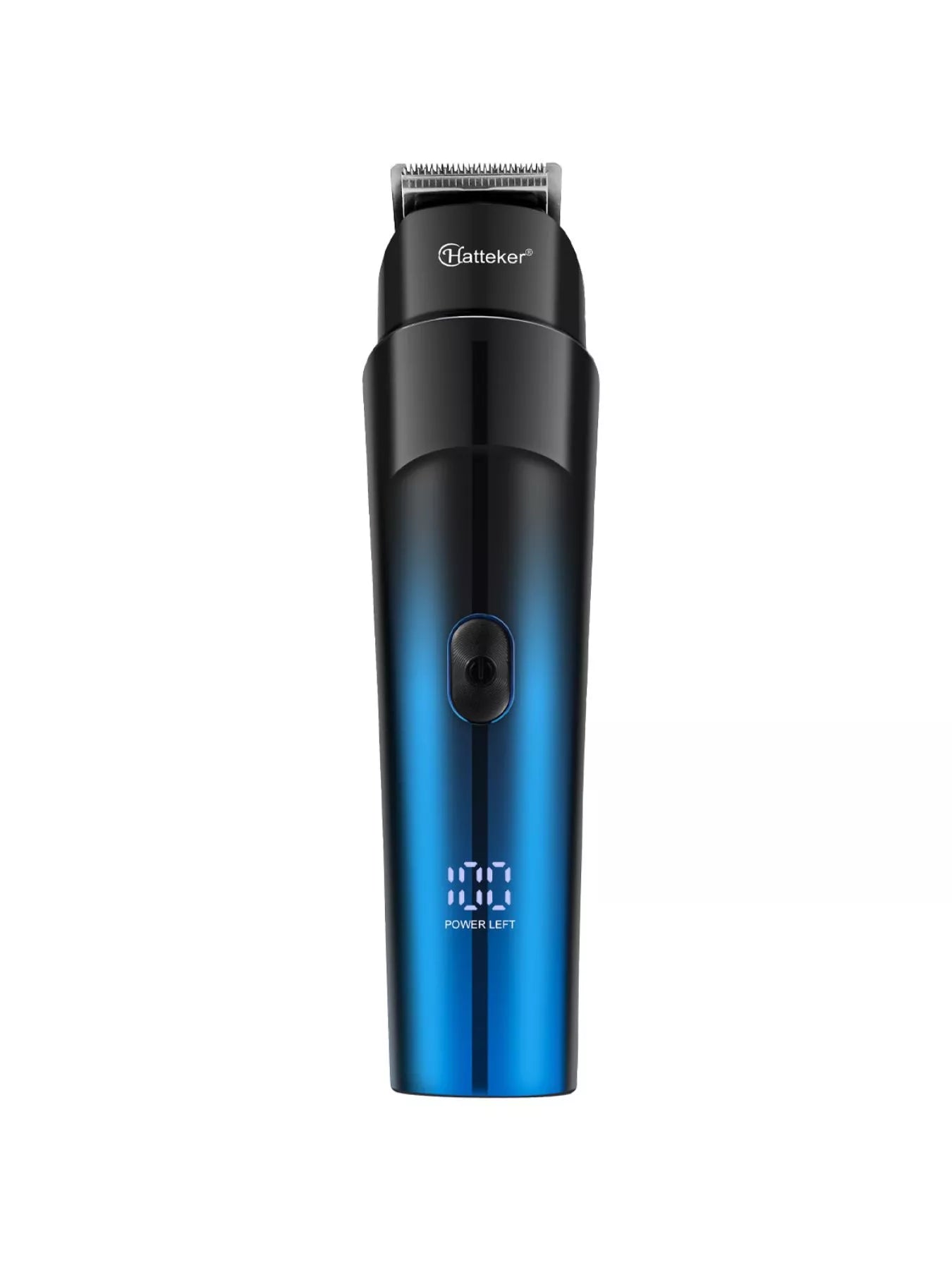 Blue waterproof hair clipper from Trendsi, featuring a sleek design and ergonomic grip for easy styling and grooming.
