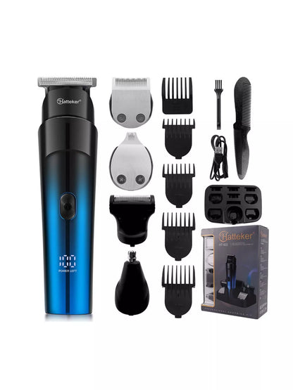 Blue waterproof hair clipper by Trendsi with ergonomic design, suitable for professional or home grooming.