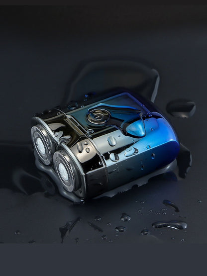 Blue waterproof rechargeable electric shaver by Trendsi, featuring a sleek design and ergonomic grip for easy use.