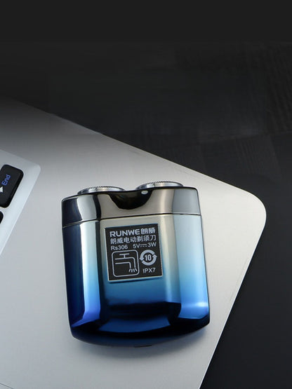 Blue waterproof rechargeable electric shaver by Trendsi with a sleek design and ergonomic handle for easy grooming.