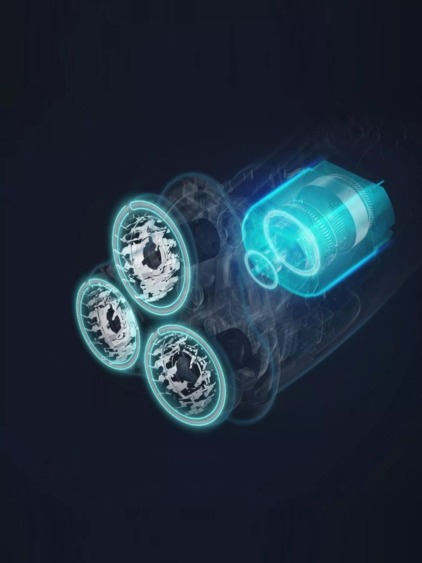 Blue waterproof rotary electric shaver from Trendsi with multiple shaving heads and ergonomic design for a close, comfortable shave.