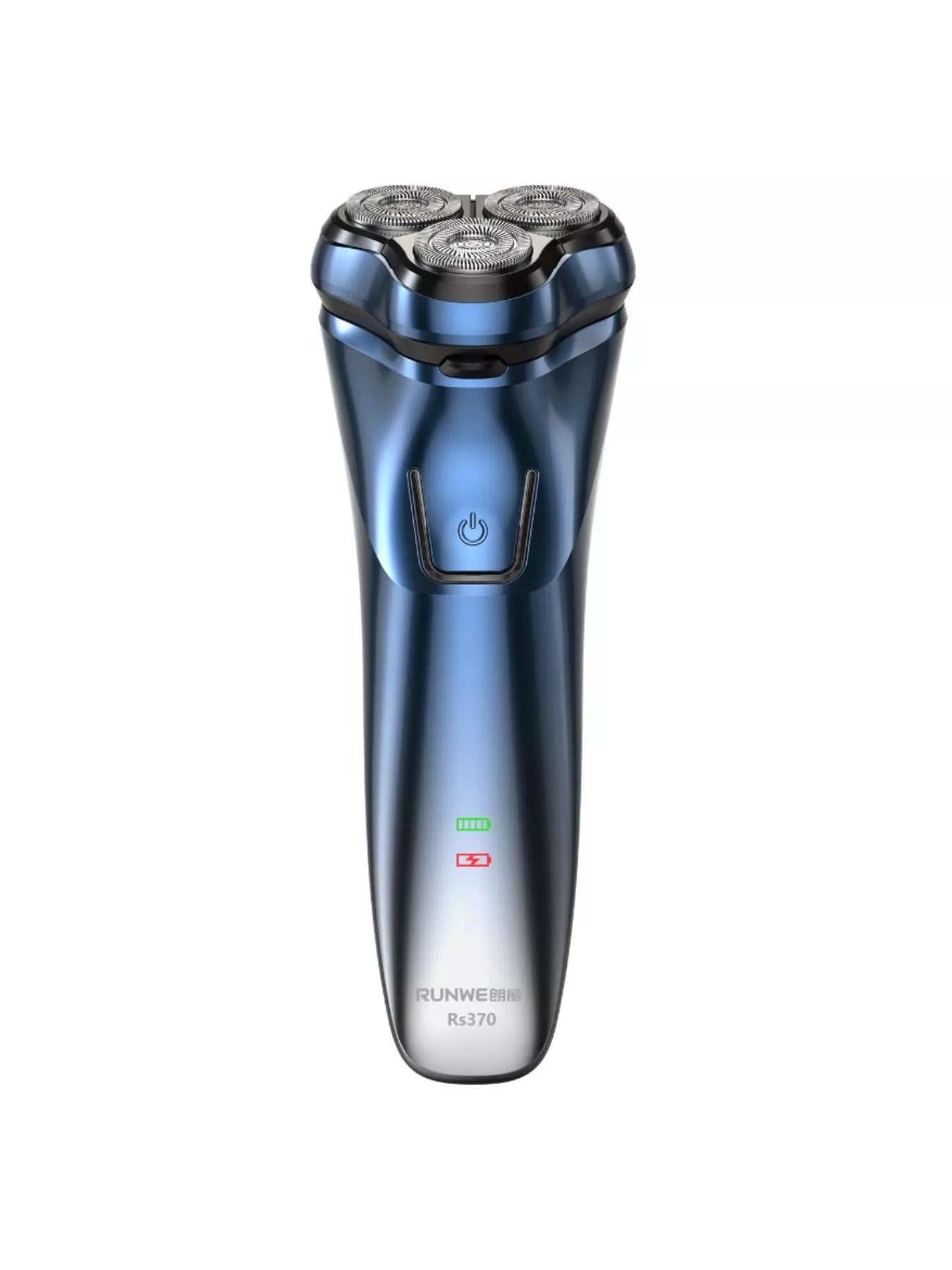 Blue waterproof rotary electric shaver by Trendsi with multiple shaving heads and ergonomic design for a close, comfortable shave.