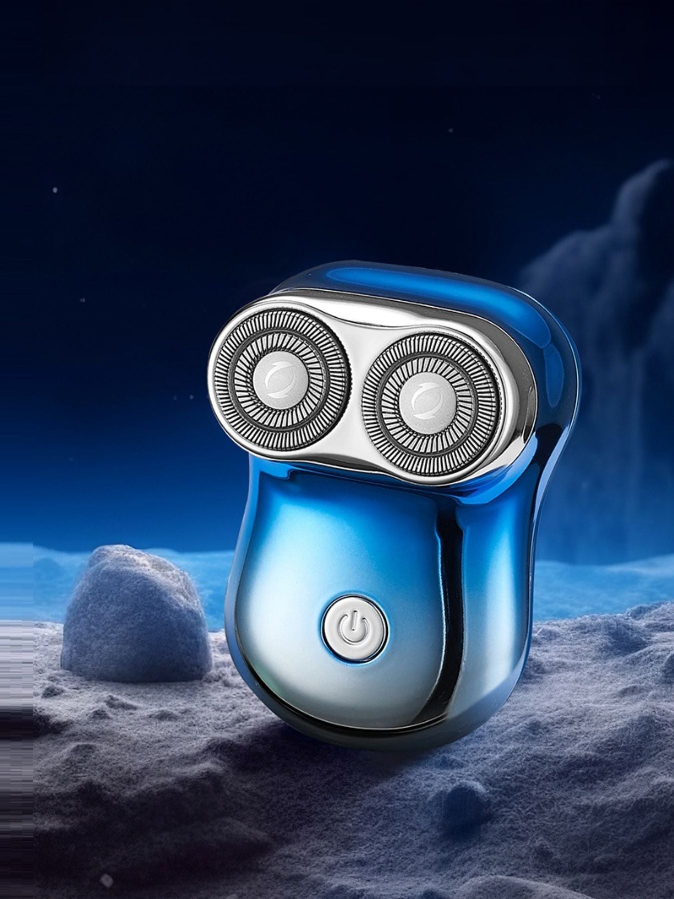 Blue waterproof rotary shaver from Trendsi with a sleek design, ideal for close and comfortable facial grooming.