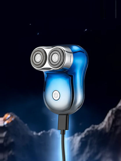 Blue waterproof rotary shaver by Trendsi with a sleek design, suitable for dry and wet shaving.