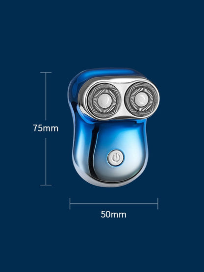 Blue waterproof rotary shaver by Trendsi with ergonomic handle and multiple rotary blades for close, comfortable shaving.