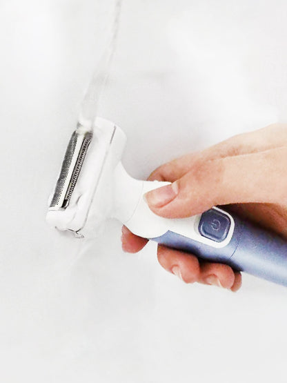 Blue and purple Trendsi painless hair removal epilator with ergonomic design for efficient, gentle hair removal.