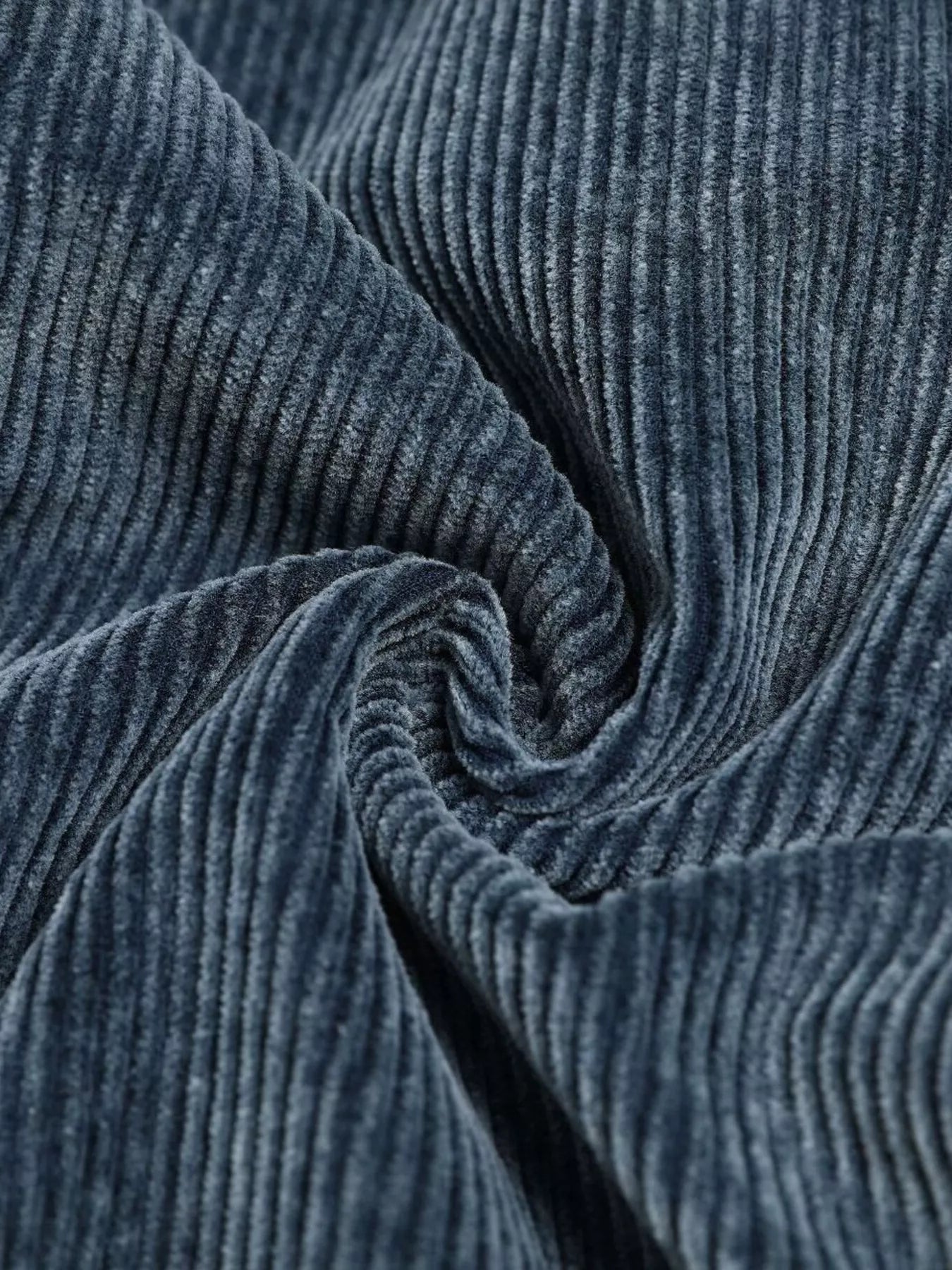 Men's blue corduroy cargo pants with multiple pockets, stylish and comfortable Trendsi men's casual pants.
