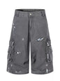 Men's distressed cargo capris in blue, from Trendsi, featuring a relaxed fit and multiple pockets for casual style.