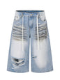 Men's full-size distressed wide-leg Capri jeans by Trendsi, showcasing faded denim, relaxed fit, and casual style.