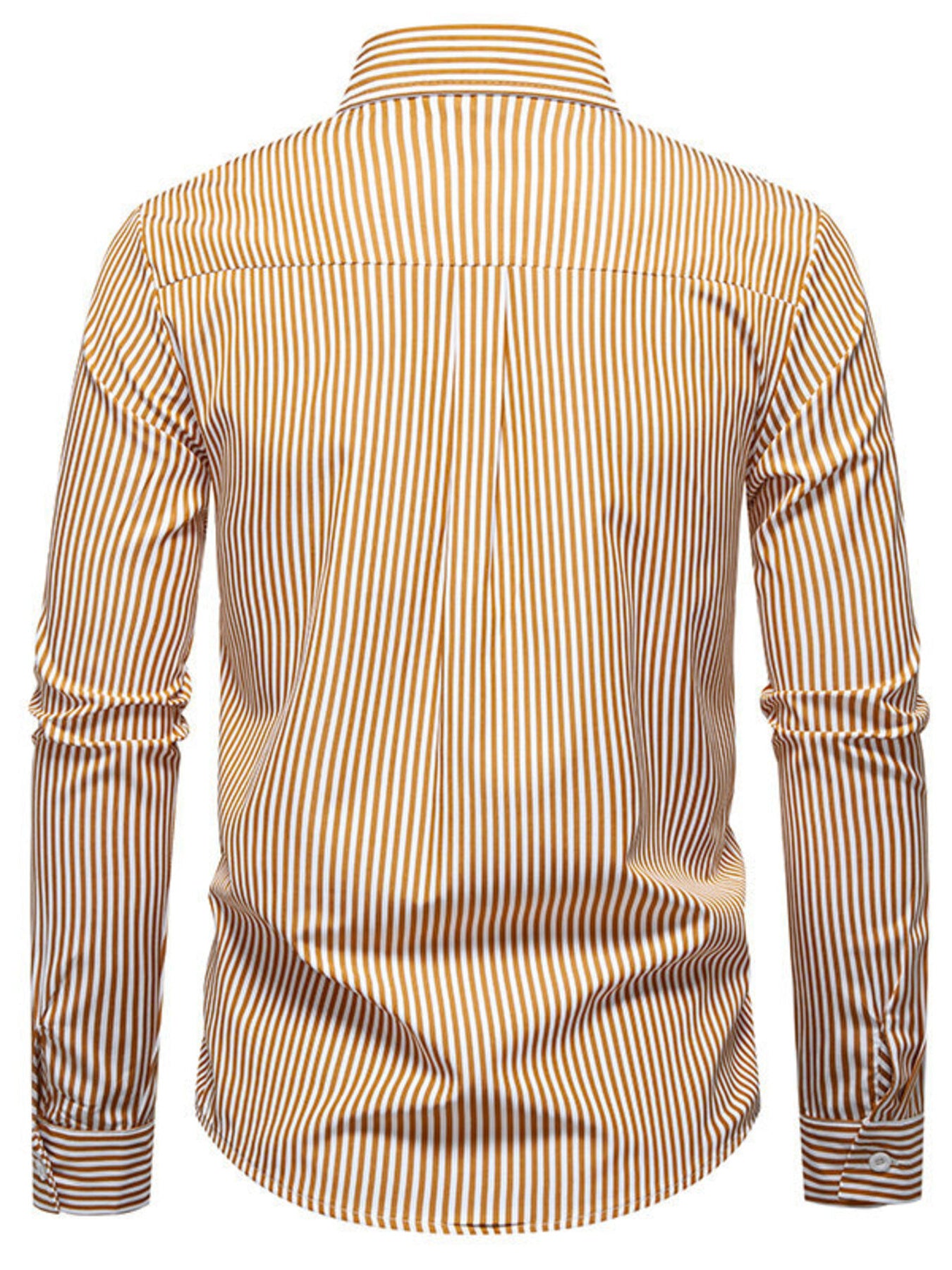 Men's long sleeve shirt with blue and white woven striped pattern, stylish and casual from Trendsi.