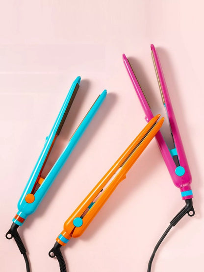 Blue Trendsi fast heating hair straightener with European plug, featuring sleek design and ceramic plates for smooth styling.