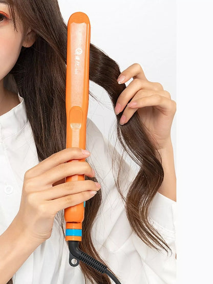 Trendsi blue fast heating hair straightener with European plug, sleek design, and ceramic plates for smooth styling.