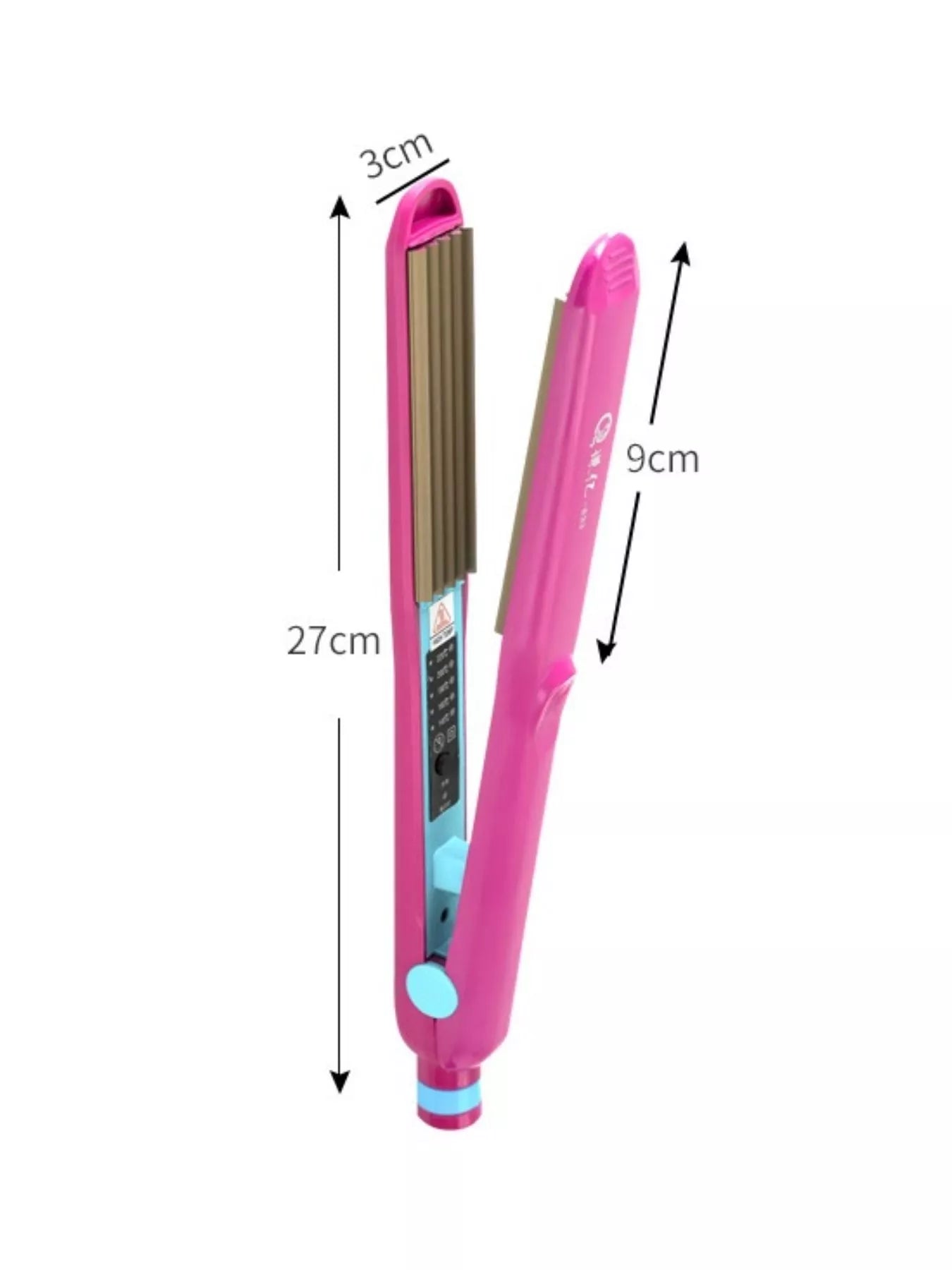 Blue Trendsi fast heating hair straightener with European plug and clip for quick styling and smooth, straight hair.
