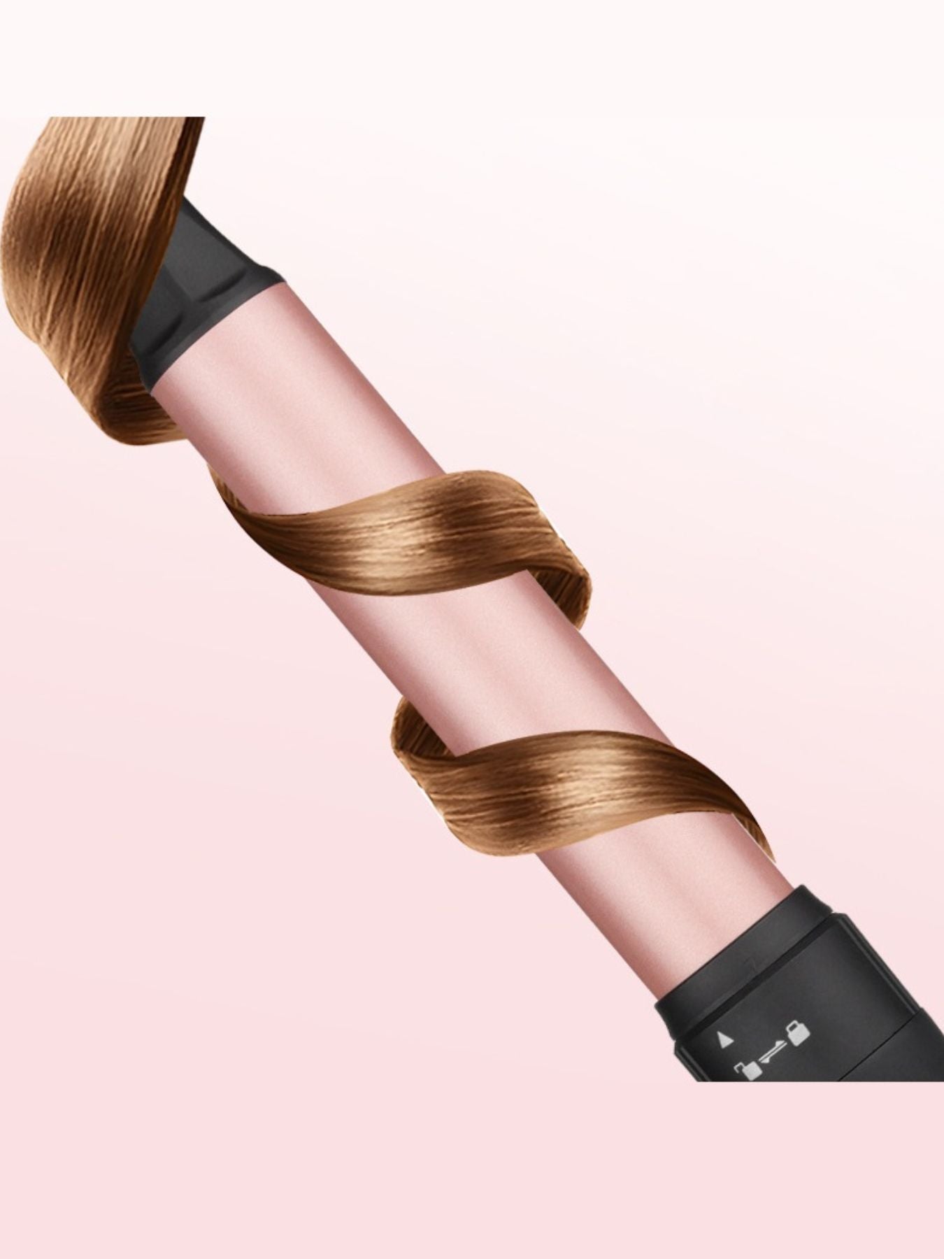 Blush pink 5-in-1 interchangeable hair curling iron by Trendsi with European plug and multiple barrel attachments.