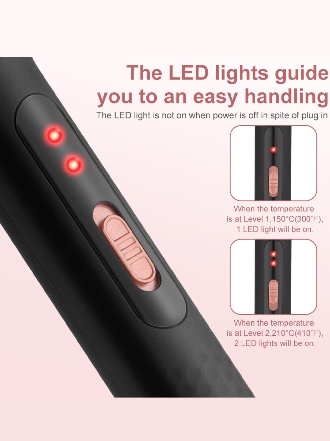 Trendsi blush pink 5-in-1 interchangeable hair curling iron with European plug and multiple barrel attachments for versatile curls