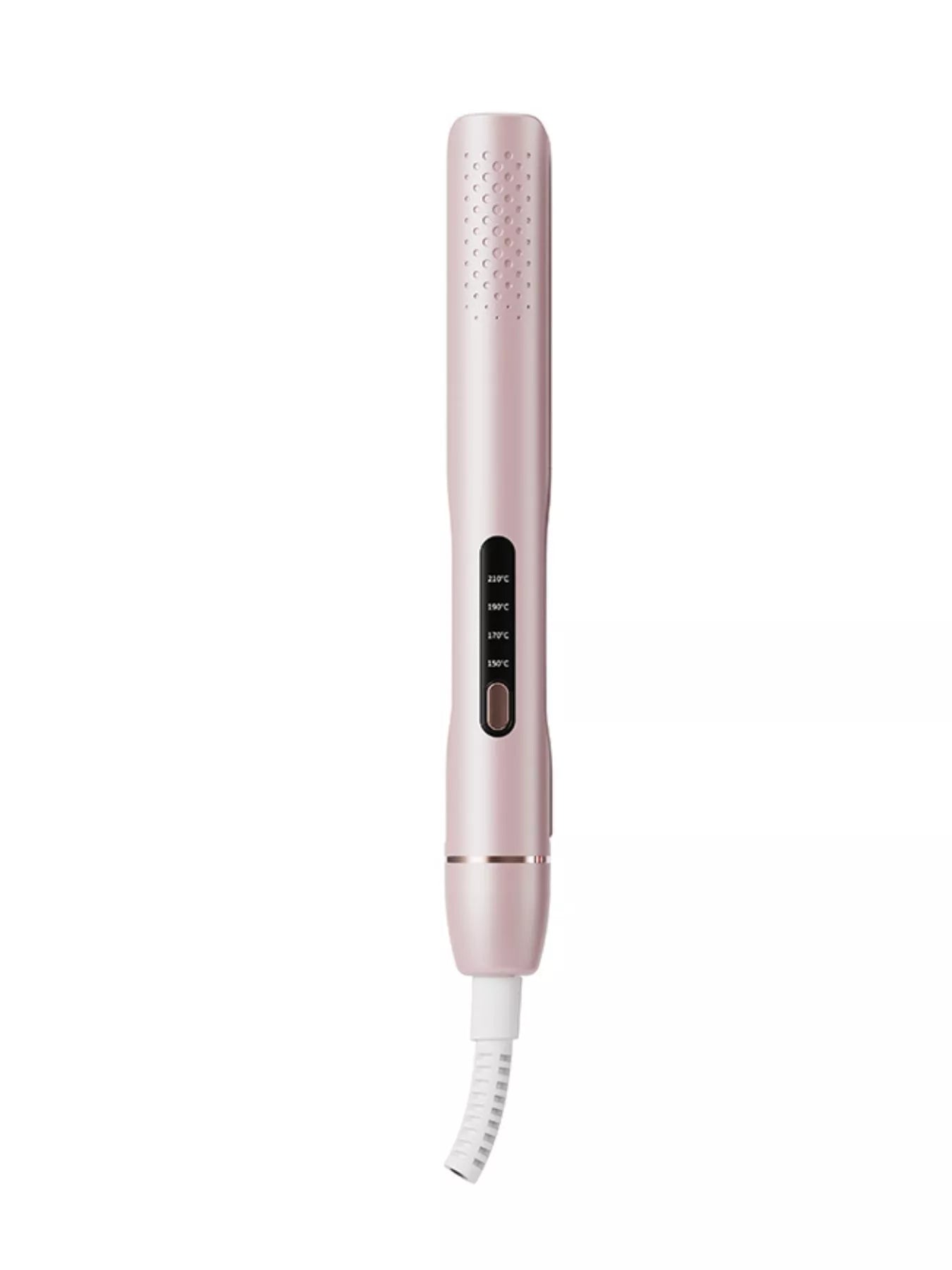 Blush pink adjustable temperature hair straightener from Trendsi with European plug for versatile styling.