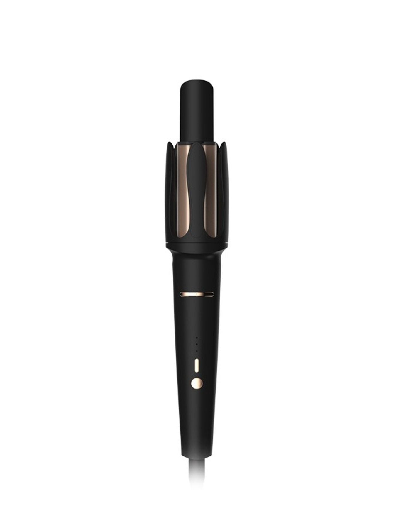 Blush pink automatic rotating hair curling iron with European plug by Trendsi, showcasing the curling barrel and sleek design.