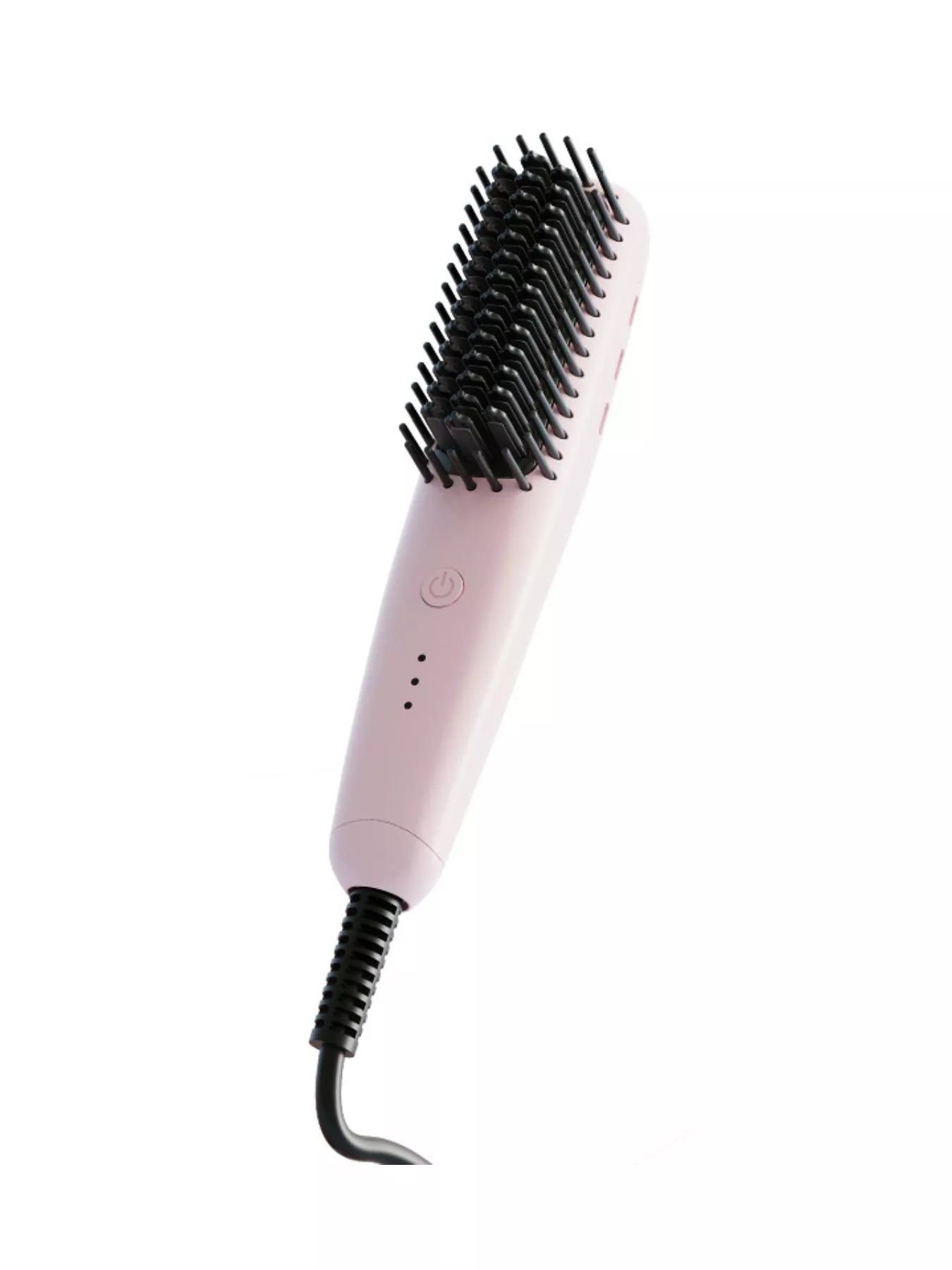 Blush pink Trendsi fast heating straightening comb with European plug for efficient hair styling.