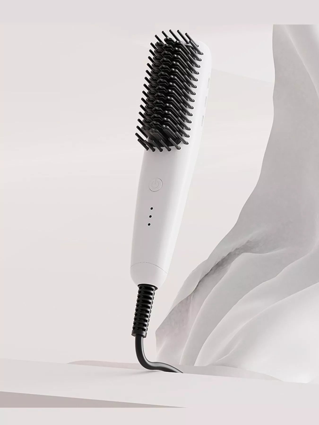 Blush pink Trendsi fast heating straightening comb with European plug, designed for quick hair styling.
