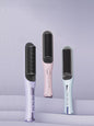 Pink European plug fast heating straightening comb by Trendsi, designed for quick hair styling and smoothing.
