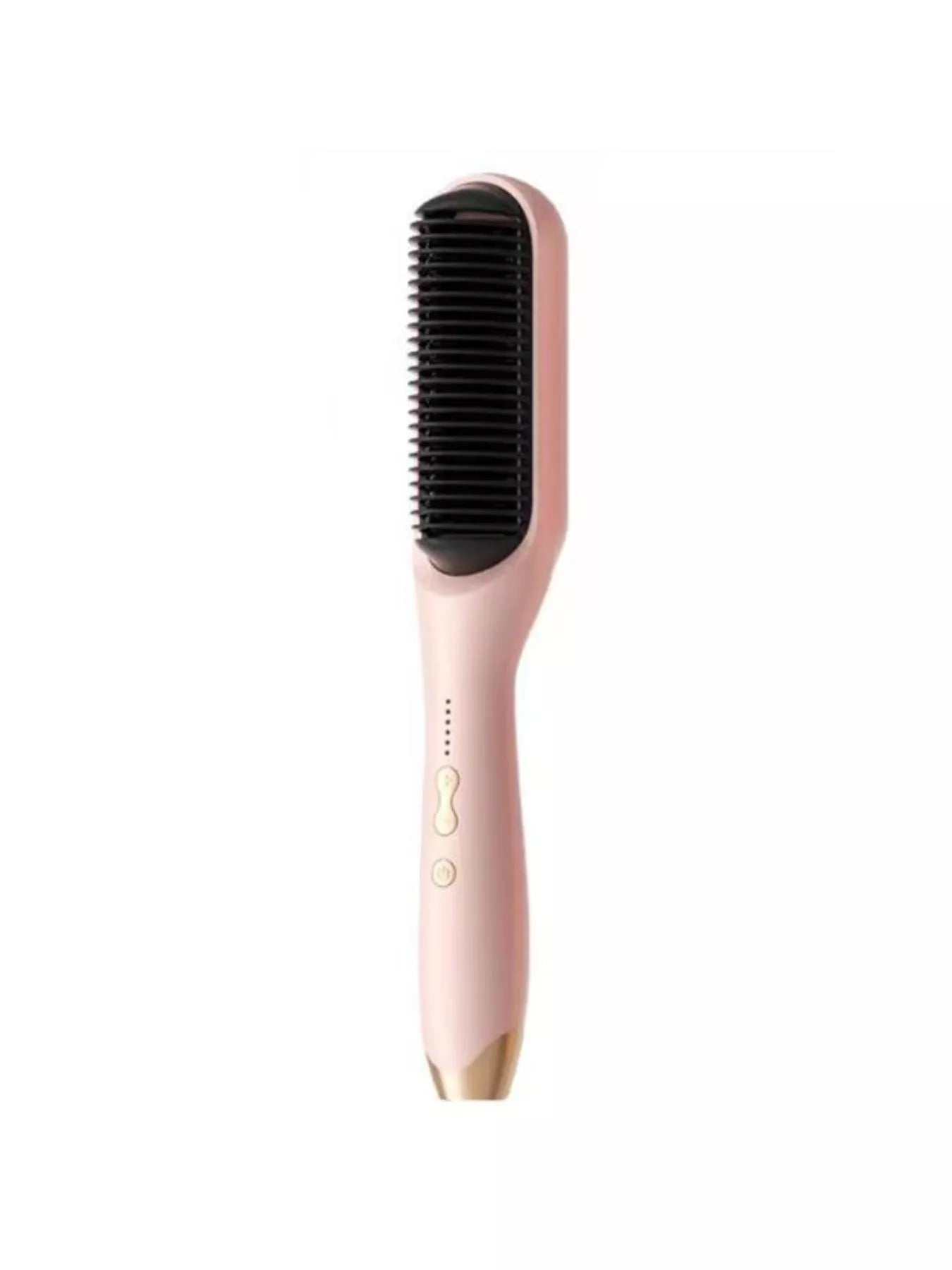 Blush pink Trendsi heated hair straightener with European plug, showing sleek design and ceramic plates for smooth styling.