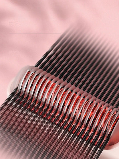 Blush pink Trendsi heated hair straightener with European plug, showcasing sleek design and ceramic plates for smooth styling.