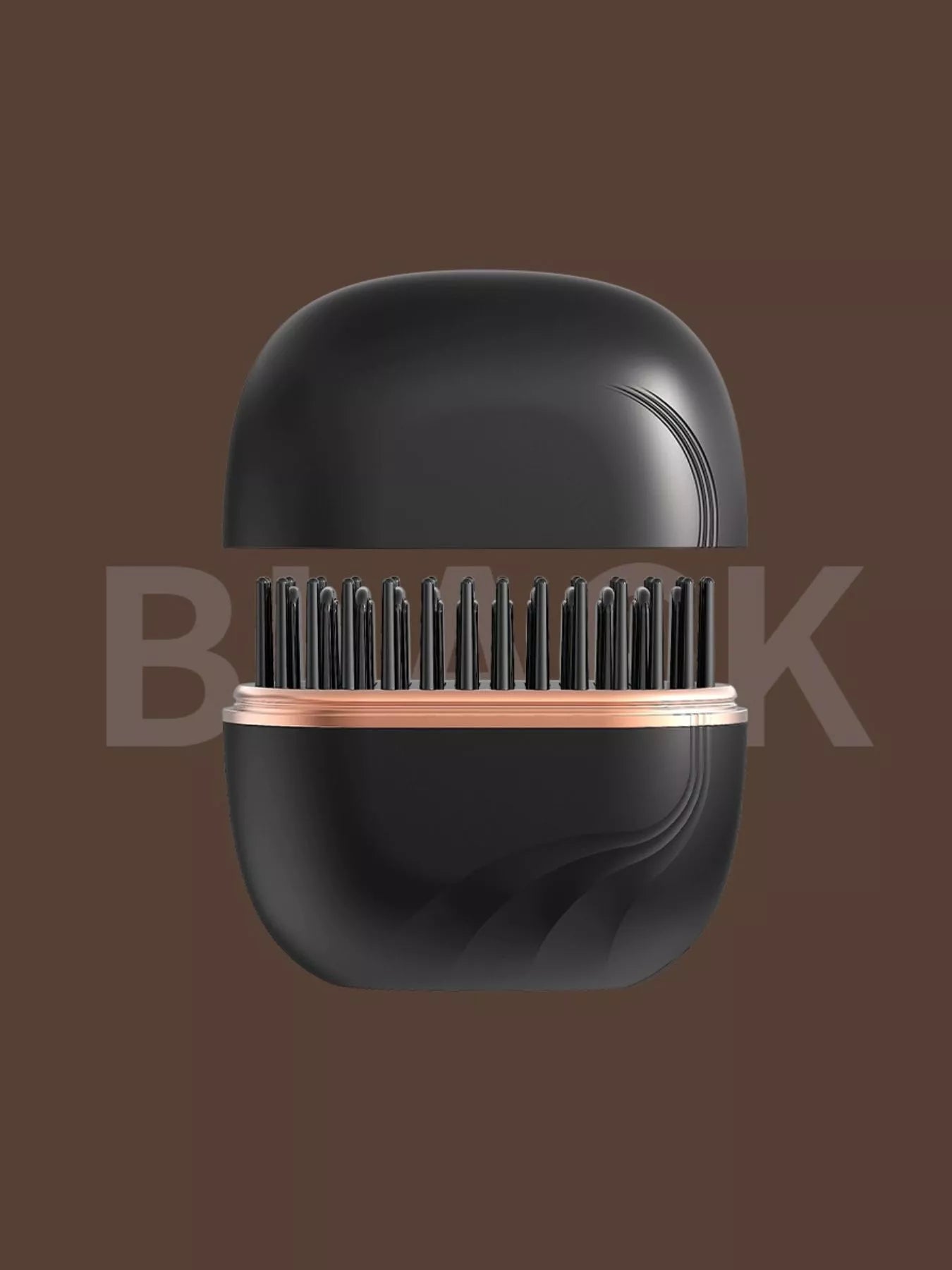 Blush pink portable hair straightening comb by Trendsi, compact and lightweight for quick styling on the go.