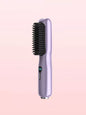 Blush pink portable heated hair straightening comb by Trendsi, compact and easy-to-use for styling on the go.