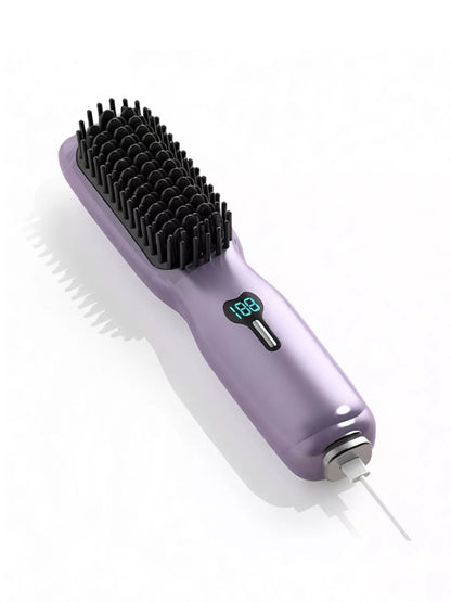 Pink Trendsi 2-in-1 mini wireless ionic hair straightening comb with compact design and easy-to-use styling features.