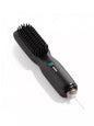 Blush pink 2-in-1 mini wireless ionic hair straightening comb by Trendsi, compact and portable for easy styling.