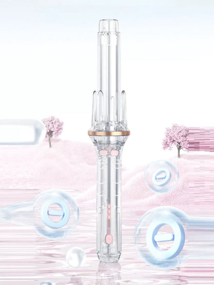 Blush pink Trendsi automatic rotating hair curling iron with a sleek design and digital controls for effortless curls.