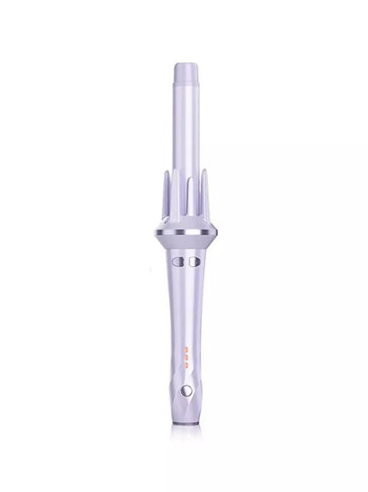Blush pink automatic rotating hair curling iron by Trendsi with a sleek design for effortless curls