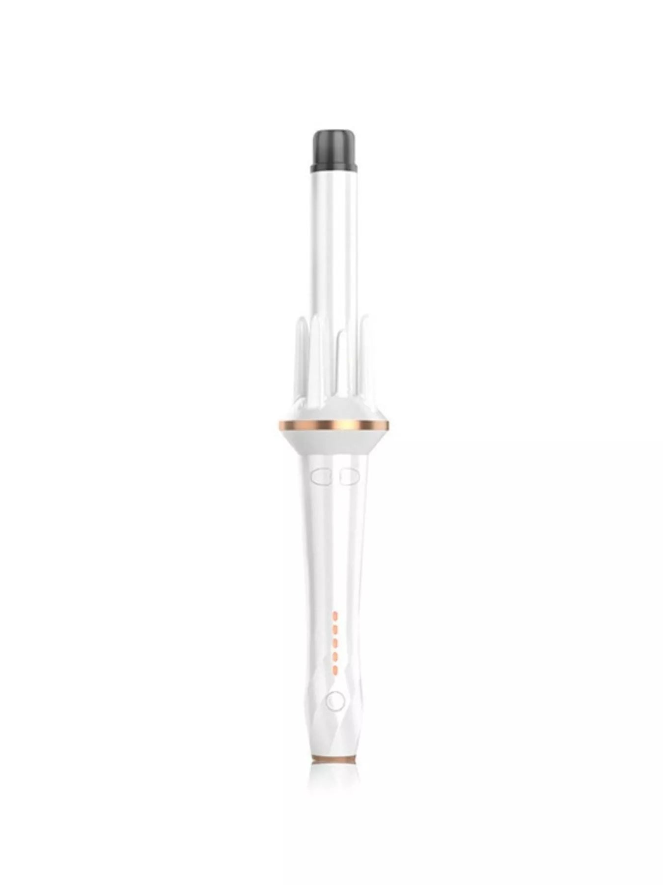 Blush pink automatic rotating hair curling iron by Trendsi, with a sleek design and rotating barrel for easy styling.