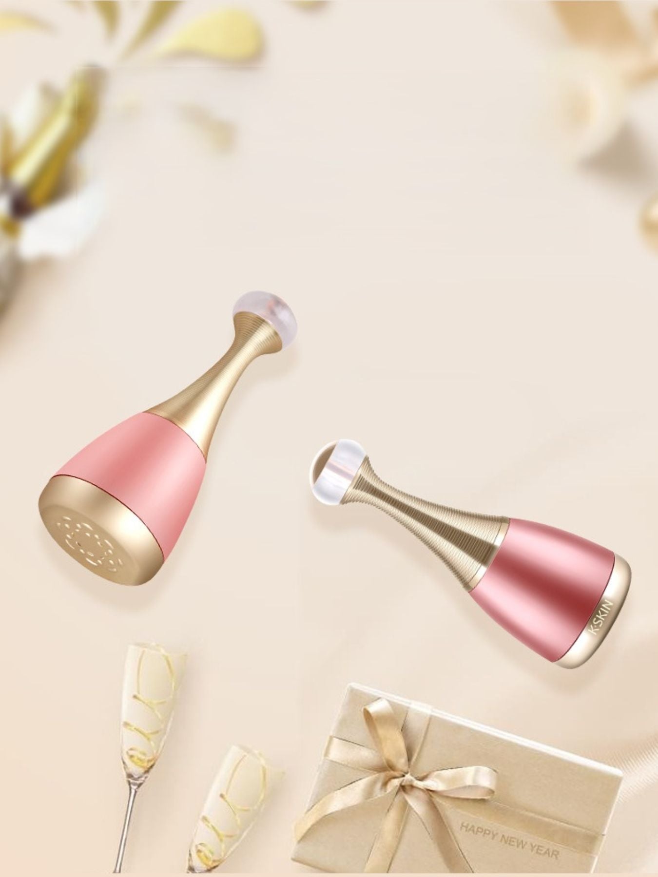 Blush pink Trendsi facial steamer beauty device for skincare, with a sleek compact design and facial mist outlet.