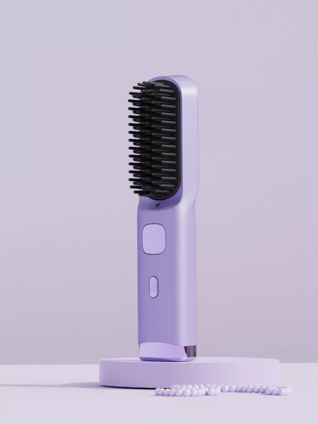 Pink Trendsi heated straightening comb with ergonomic handle, designed for easy hair styling and smoothing.