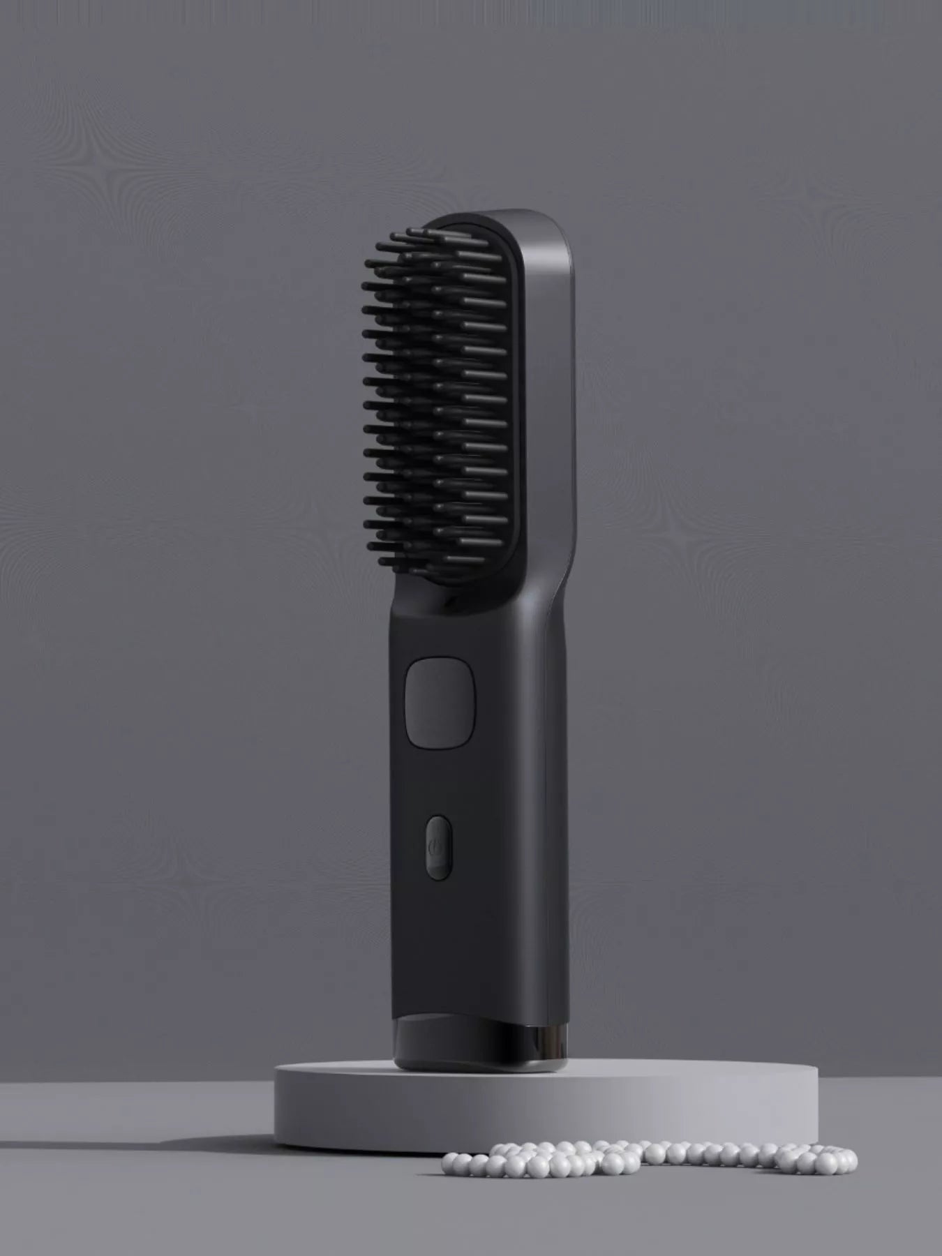 Blush pink Trendsi heated straightening comb with one-size design, showcasing the sleek, electric styling tool on a white background.