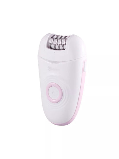 Trendsi blush pink portable hair removal epilator with one size, compact design, and multiple hair removal attachments.