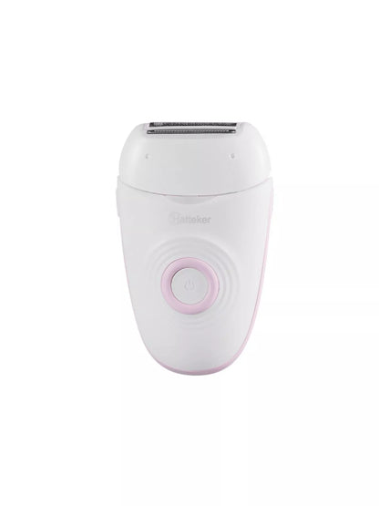 Blush pink portable hair removal epilator by Trendsi, compact design with multiple attachments for effective hair removal.