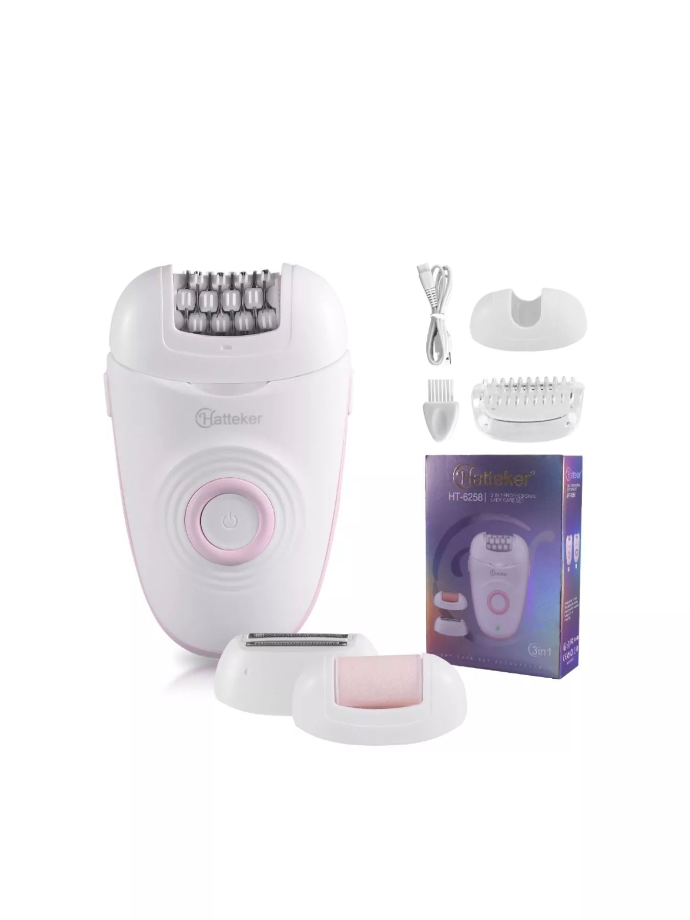 Blush pink portable hair removal epilator by Trendsi, compact design for easy at-home depilation.