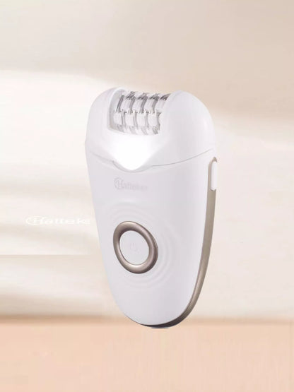 Blush pink portable hair removal epilator from Trendsi, compact and one-size, with multiple attachments for easy at-home use.