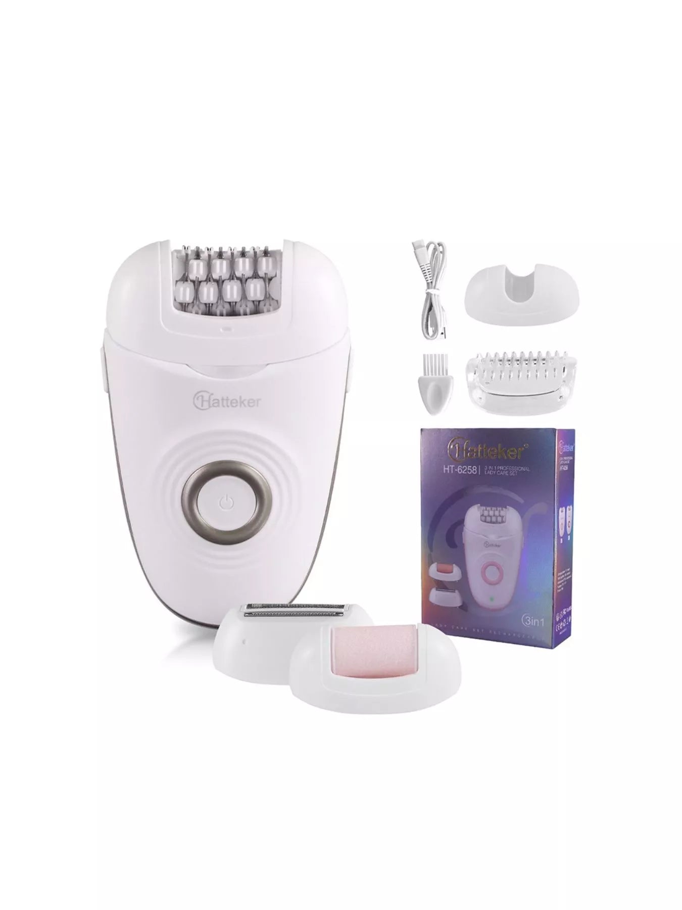 Blush pink Trendsi portable hair removal epilator with one-size design and compact, lightweight body for easy use.