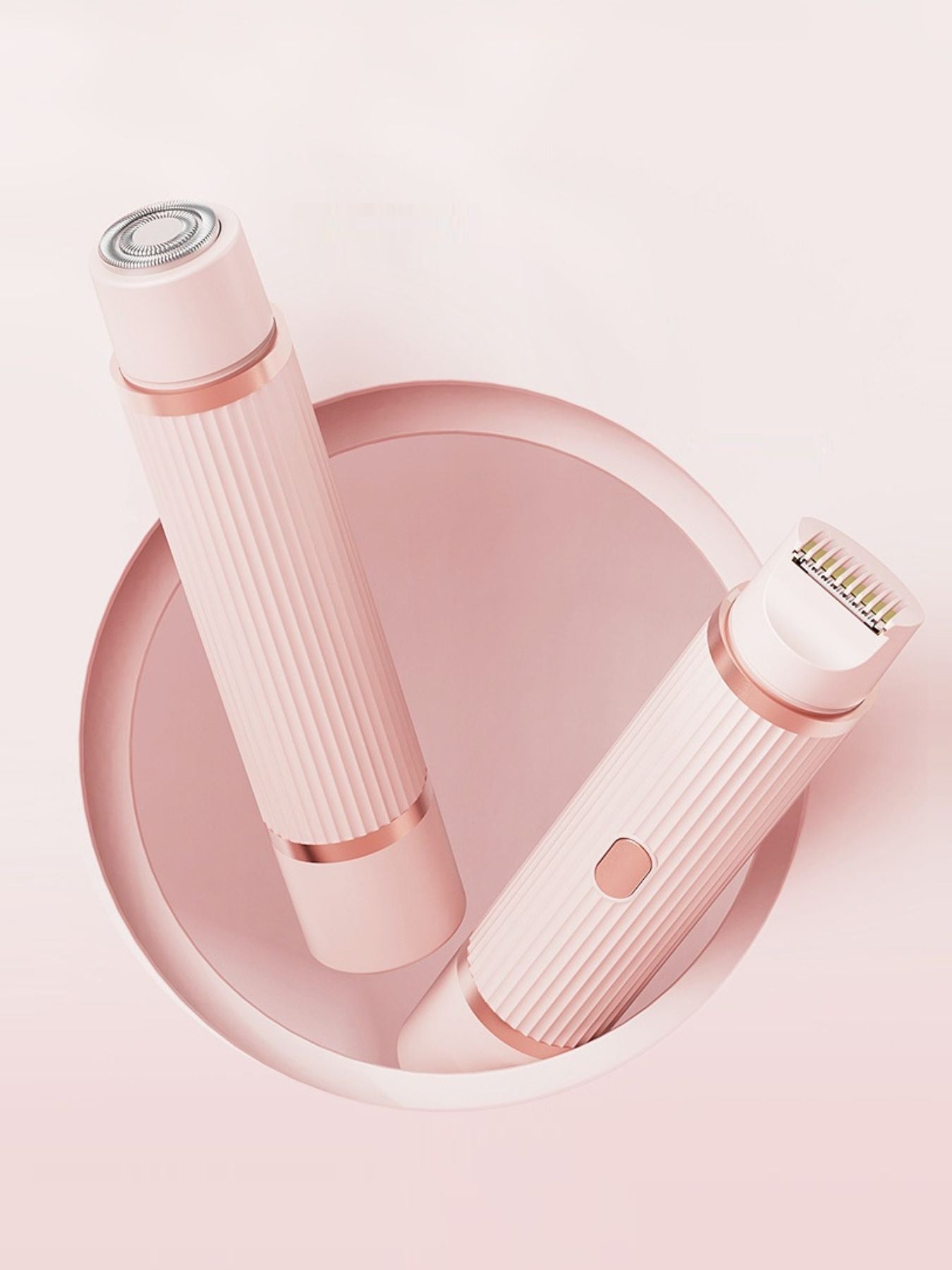Blush pink Trendsi portable hair removal epilator with one-size design, compact and easy to use for smooth skin.